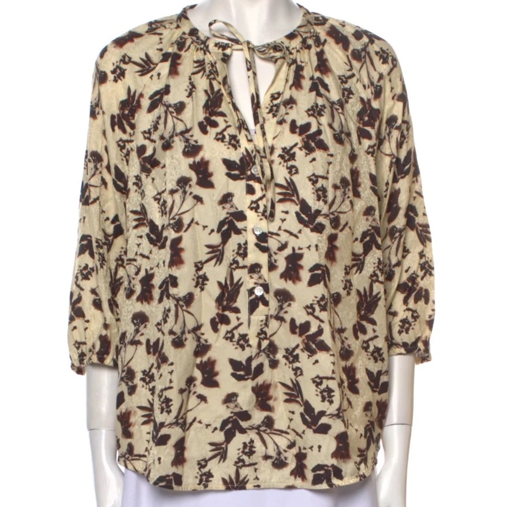 Raquel Allegra Cream Flower Poet Top size 1